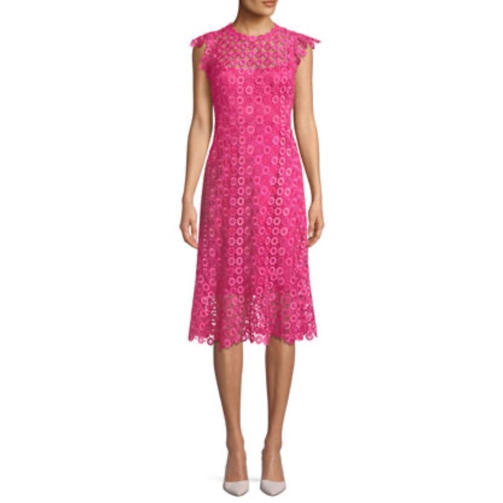 Elie Tahari Florance Geometric pink Lace Dress size 0